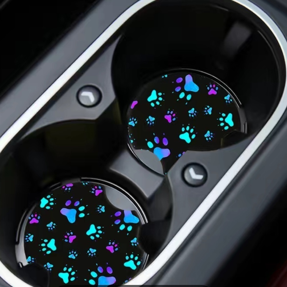 Paw print car cup coasters NWT